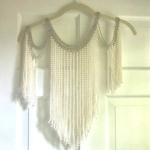 Pearl Beaded Shoulder Drape Accessory